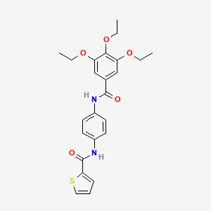 molecular formula C24H26N2O5S B5235448 N-{4-[(3,4,5-triethoxybenzoyl)amino]phenyl}-2-thiophenecarboxamide 