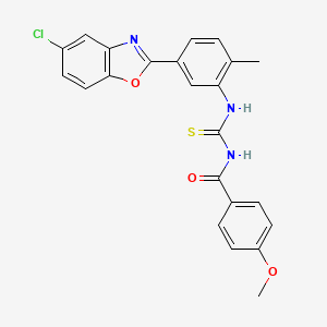 N-({[5-(5-chloro-1,3-benzoxazol-2-yl)-2-methylphenyl]amino}carbonothioyl)-4-methoxybenzamide