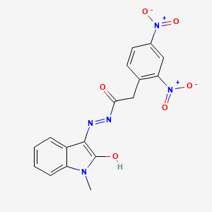 molecular formula C17H13N5O6 B5235460 2-(2,4-dinitrophenyl)-N'-(1-methyl-2-oxo-1,2-dihydro-3H-indol-3-ylidene)acetohydrazide 