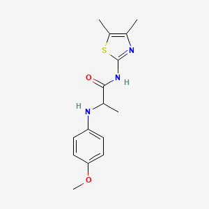 molecular formula C15H19N3O2S B5235469 N~1~-(4,5-dimethyl-1,3-thiazol-2-yl)-N~2~-(4-methoxyphenyl)alaninamide 