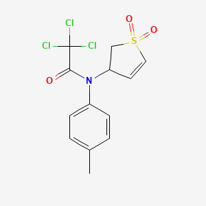 molecular formula C13H12Cl3NO3S B5235475 2,2,2-trichloro-N-(1,1-dioxido-2,3-dihydro-3-thienyl)-N-(4-methylphenyl)acetamide 