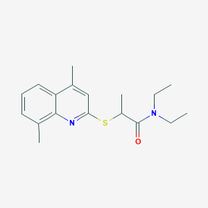 molecular formula C18H24N2OS B5235480 2-[(4,8-dimethyl-2-quinolinyl)thio]-N,N-diethylpropanamide 