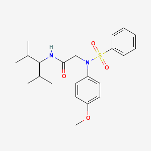 molecular formula C22H30N2O4S B5235482 N~1~-(1-isopropyl-2-methylpropyl)-N~2~-(4-methoxyphenyl)-N~2~-(phenylsulfonyl)glycinamide 