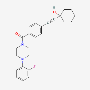 molecular formula C25H27FN2O2 B5235505 1-[(4-{[4-(2-fluorophenyl)-1-piperazinyl]carbonyl}phenyl)ethynyl]cyclohexanol 