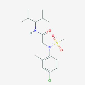 molecular formula C17H27ClN2O3S B5235532 N~2~-(4-chloro-2-methylphenyl)-N~1~-(1-isopropyl-2-methylpropyl)-N~2~-(methylsulfonyl)glycinamide 
