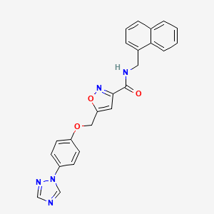 molecular formula C24H19N5O3 B5235545 N-(1-naphthylmethyl)-5-{[4-(1H-1,2,4-triazol-1-yl)phenoxy]methyl}-3-isoxazolecarboxamide 