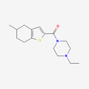 molecular formula C16H24N2OS B5235567 1-ethyl-4-[(5-methyl-4,5,6,7-tetrahydro-1-benzothien-2-yl)carbonyl]piperazine 