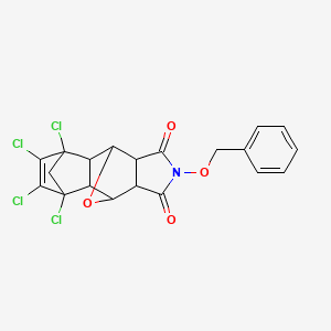 molecular formula C20H15Cl4NO4 B5235578 11-(benzyloxy)-3,4,5,6-tetrachloro-14-oxa-11-azapentacyclo[6.5.1.1~3,6~.0~2,7~.0~9,13~]pentadec-4-ene-10,12-dione 