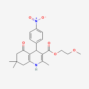 2-methoxyethyl 2,7,7-trimethyl-4-(4-nitrophenyl)-5-oxo-1,4,5,6,7,8-hexahydro-3-quinolinecarboxylate