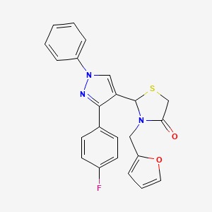2-[3-(4-fluorophenyl)-1-phenyl-1H-pyrazol-4-yl]-3-(2-furylmethyl)-1,3-thiazolidin-4-one