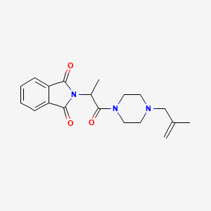 molecular formula C19H23N3O3 B5235617 2-{1-methyl-2-[4-(2-methyl-2-propen-1-yl)-1-piperazinyl]-2-oxoethyl}-1H-isoindole-1,3(2H)-dione 