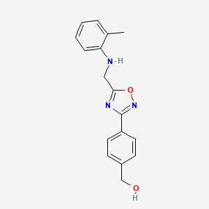 molecular formula C17H17N3O2 B5235622 [4-(5-{[(2-methylphenyl)amino]methyl}-1,2,4-oxadiazol-3-yl)phenyl]methanol 