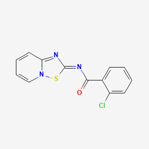 molecular formula C13H8ClN3OS B5235702 2-chloro-N-2H-[1,2,4]thiadiazolo[2,3-a]pyridin-2-ylidenebenzamide 