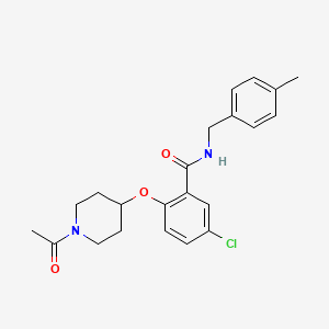 molecular formula C22H25ClN2O3 B5235713 2-[(1-acetyl-4-piperidinyl)oxy]-5-chloro-N-(4-methylbenzyl)benzamide 