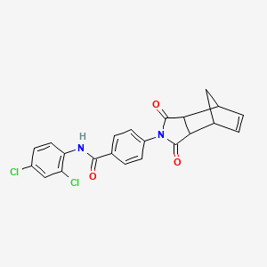 molecular formula C22H16Cl2N2O3 B5235716 N-(2,4-dichlorophenyl)-4-(3,5-dioxo-4-azatricyclo[5.2.1.0~2,6~]dec-8-en-4-yl)benzamide 