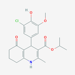 molecular formula C21H24ClNO5 B5235731 isopropyl 4-(3-chloro-4-hydroxy-5-methoxyphenyl)-2-methyl-5-oxo-1,4,5,6,7,8-hexahydro-3-quinolinecarboxylate 