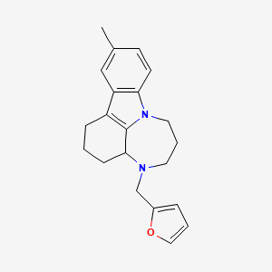 molecular formula C21H24N2O B5235792 4-(2-furylmethyl)-11-methyl-1,2,3,3a,4,5,6,7-octahydro[1,4]diazepino[3,2,1-jk]carbazole 