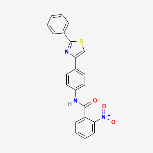 2-nitro-N-[4-(2-phenyl-1,3-thiazol-4-yl)phenyl]benzamide