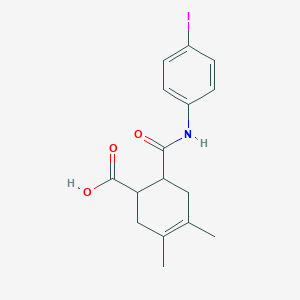 molecular formula C16H18INO3 B5235820 6-{[(4-iodophenyl)amino]carbonyl}-3,4-dimethyl-3-cyclohexene-1-carboxylic acid 