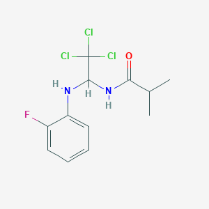 molecular formula C12H14Cl3FN2O B5235856 2-methyl-N-{2,2,2-trichloro-1-[(2-fluorophenyl)amino]ethyl}propanamide 