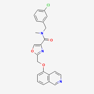 molecular formula C22H18ClN3O3 B5235871 N-(3-chlorobenzyl)-2-[(5-isoquinolinyloxy)methyl]-N-methyl-1,3-oxazole-4-carboxamide 