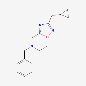 molecular formula C16H21N3O B5235900 N-benzyl-N-{[3-(cyclopropylmethyl)-1,2,4-oxadiazol-5-yl]methyl}ethanamine 