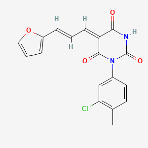 molecular formula C18H13ClN2O4 B5235936 1-(3-chloro-4-methylphenyl)-5-[3-(2-furyl)-2-propen-1-ylidene]-2,4,6(1H,3H,5H)-pyrimidinetrione 