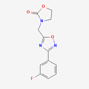 molecular formula C12H10FN3O3 B5235958 3-{[3-(3-fluorophenyl)-1,2,4-oxadiazol-5-yl]methyl}-1,3-oxazolidin-2-one 