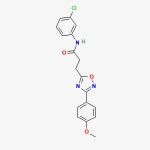 molecular formula C18H16ClN3O3 B5236025 N-(3-chlorophenyl)-3-[3-(4-methoxyphenyl)-1,2,4-oxadiazol-5-yl]propanamide 