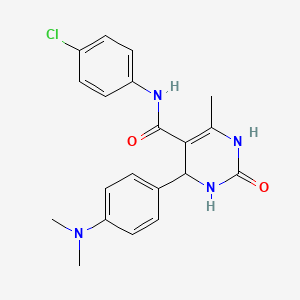molecular formula C20H21ClN4O2 B5236035 N-(4-chlorophenyl)-4-[4-(dimethylamino)phenyl]-6-methyl-2-oxo-1,2,3,4-tetrahydro-5-pyrimidinecarboxamide 
