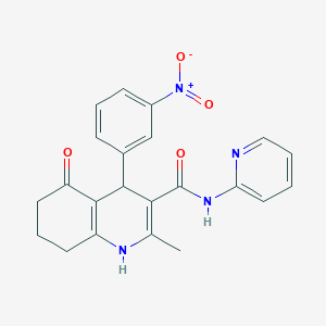 2-methyl-4-(3-nitrophenyl)-5-oxo-N-2-pyridinyl-1,4,5,6,7,8-hexahydro-3-quinolinecarboxamide