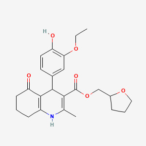 molecular formula C24H29NO6 B5236056 tetrahydro-2-furanylmethyl 4-(3-ethoxy-4-hydroxyphenyl)-2-methyl-5-oxo-1,4,5,6,7,8-hexahydro-3-quinolinecarboxylate 