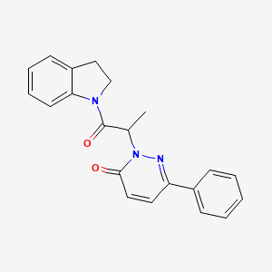 molecular formula C21H19N3O2 B5236058 2-[2-(2,3-dihydro-1H-indol-1-yl)-1-methyl-2-oxoethyl]-6-phenyl-3(2H)-pyridazinone 