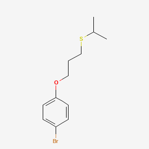 molecular formula C12H17BrOS B5236084 1-bromo-4-[3-(isopropylthio)propoxy]benzene 