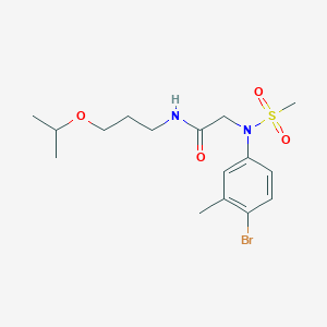 molecular formula C16H25BrN2O4S B5236099 N~2~-(4-bromo-3-methylphenyl)-N~1~-(3-isopropoxypropyl)-N~2~-(methylsulfonyl)glycinamide 