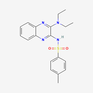 molecular formula C19H22N4O2S B5236116 N-[3-(diethylamino)-2-quinoxalinyl]-4-methylbenzenesulfonamide 