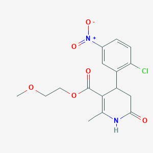 molecular formula C16H17ClN2O6 B5236120 2-methoxyethyl 4-(2-chloro-5-nitrophenyl)-2-methyl-6-oxo-1,4,5,6-tetrahydro-3-pyridinecarboxylate 