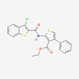 molecular formula C22H16ClNO3S2 B5236131 ethyl 2-{[(3-chloro-1-benzothien-2-yl)carbonyl]amino}-4-phenyl-3-thiophenecarboxylate 