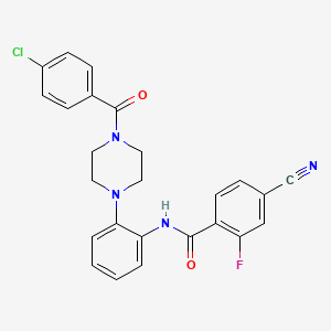 molecular formula C25H20ClFN4O2 B5236145 N-{2-[4-(4-chlorobenzoyl)-1-piperazinyl]phenyl}-4-cyano-2-fluorobenzamide 