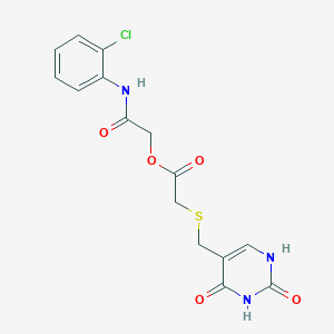 molecular formula C15H14ClN3O5S B5236156 2-[(2-chlorophenyl)amino]-2-oxoethyl {[(2,4-dioxo-1,2,3,4-tetrahydro-5-pyrimidinyl)methyl]thio}acetate 