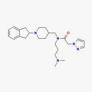 molecular formula C25H37N5O B5236158 N-{[1-(2,3-dihydro-1H-inden-2-yl)-4-piperidinyl]methyl}-N-[3-(dimethylamino)propyl]-2-(1H-pyrazol-1-yl)acetamide 