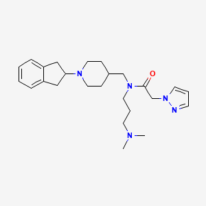 N-[[1-(2,3-dihydro-1H-inden-2-yl)piperidin-4-yl]methyl]-N-[3-(dimethylamino)propyl]-2-pyrazol-1-ylacetamide