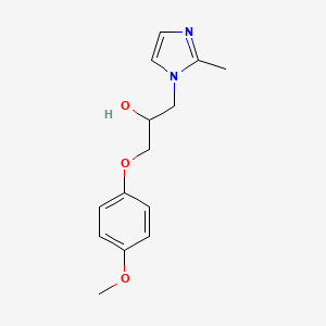 molecular formula C14H18N2O3 B5236164 1-(4-methoxyphenoxy)-3-(2-methyl-1H-imidazol-1-yl)-2-propanol 