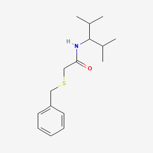 molecular formula C16H25NOS B5236201 2-(benzylthio)-N-(1-isopropyl-2-methylpropyl)acetamide 