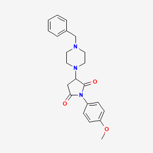 molecular formula C22H25N3O3 B5236224 3-(4-benzyl-1-piperazinyl)-1-(4-methoxyphenyl)-2,5-pyrrolidinedione 