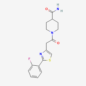 molecular formula C17H18FN3O2S B5236252 1-{[2-(2-fluorophenyl)-1,3-thiazol-4-yl]acetyl}-4-piperidinecarboxamide 
