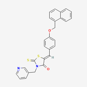 5-[4-(1-naphthylmethoxy)benzylidene]-3-(3-pyridinylmethyl)-2-thioxo-1,3-thiazolidin-4-one