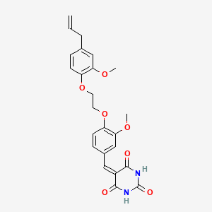 molecular formula C24H24N2O7 B5236270 5-{4-[2-(4-allyl-2-methoxyphenoxy)ethoxy]-3-methoxybenzylidene}-2,4,6(1H,3H,5H)-pyrimidinetrione 
