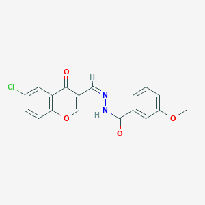 molecular formula C18H13ClN2O4 B5236281 N'-[(6-chloro-4-oxo-4H-chromen-3-yl)methylene]-3-methoxybenzohydrazide 