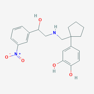 4-[1-({[2-hydroxy-2-(3-nitrophenyl)ethyl]amino}methyl)cyclopentyl]-1,2-benzenediol